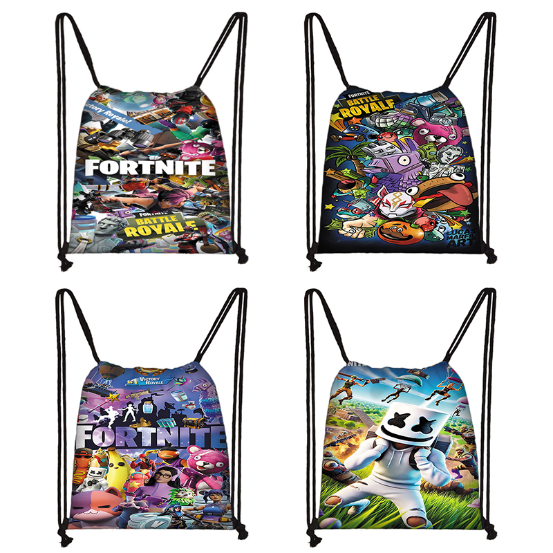 Drawstring Gym Bag - 子供用プリント入り巾着ショッピングバッグ男性用ホットゲームデザイン-F-FortniteS女性用フットボールスポーツジム収納ヨガバックパック