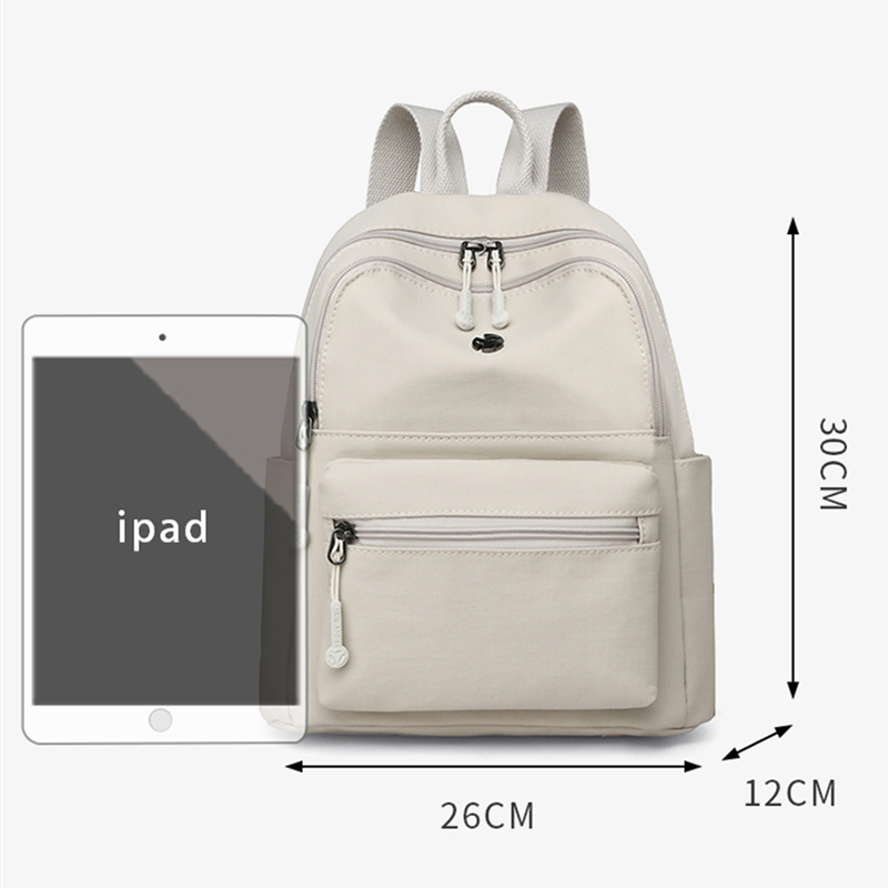 カジュアルマルチポケットバックパック女性用防水ナイロンデイパ - Canvas Backpack Casual のレビューと価格