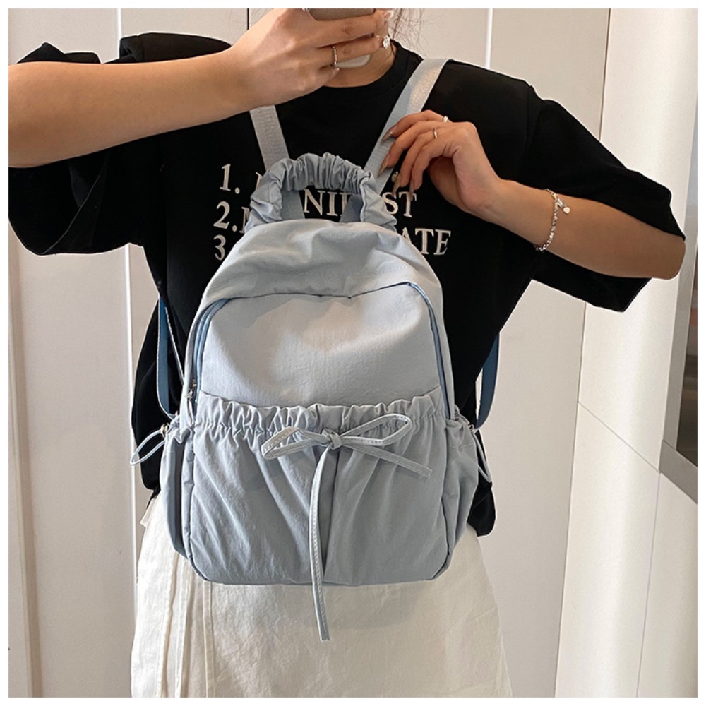 和風の女性用バックパック、軽量ファッション学生バッグ、リボン - Canvas Backpack Casual のレビューと価格