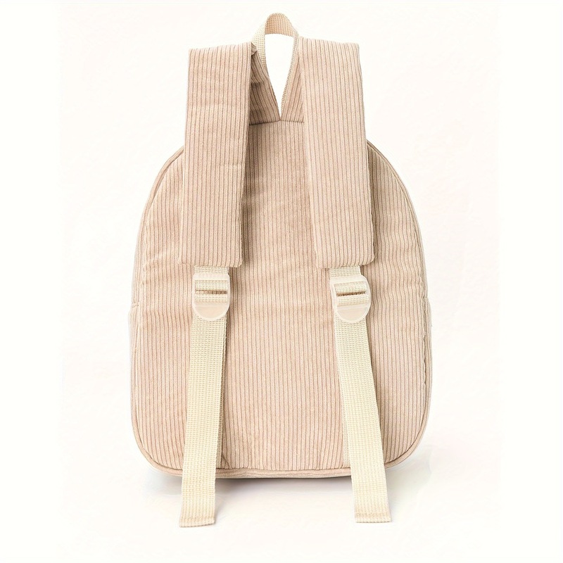 小学生向けキュートなクマ柄コーデュロイリュックサック、おしゃ - Canvas Backpack Casual のレビューと価格