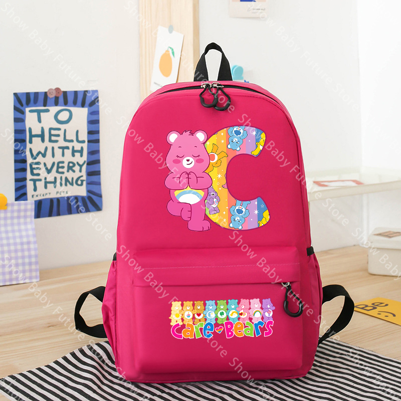 ケアベアーズアニメガールズバックパック大人用レターA-Zティ - School Backpack Teen のレビューと価格