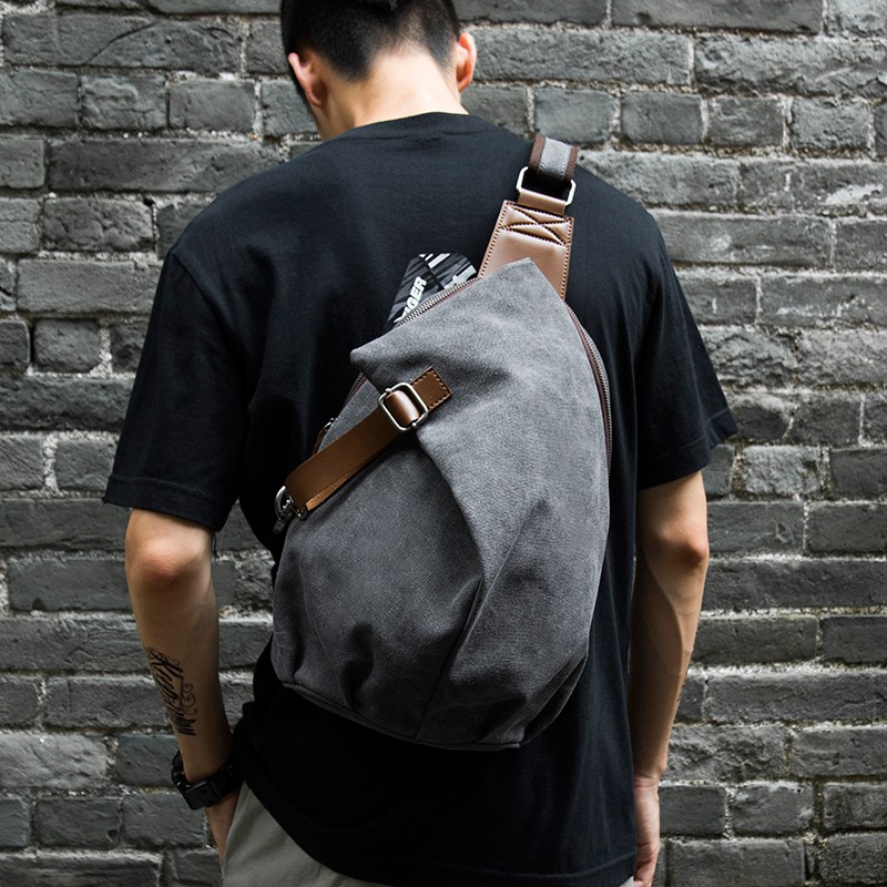 MTE ELAN 大容量レトロキャンバススリングバッグ男性革 - Canvas Backpack Casual のレビューと価格