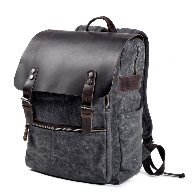 レトロなメンズバックパック、ダブルショルダーバッグ、カジュア - Canvas Backpack Casual のレビューと価格